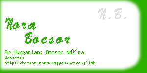 nora bocsor business card